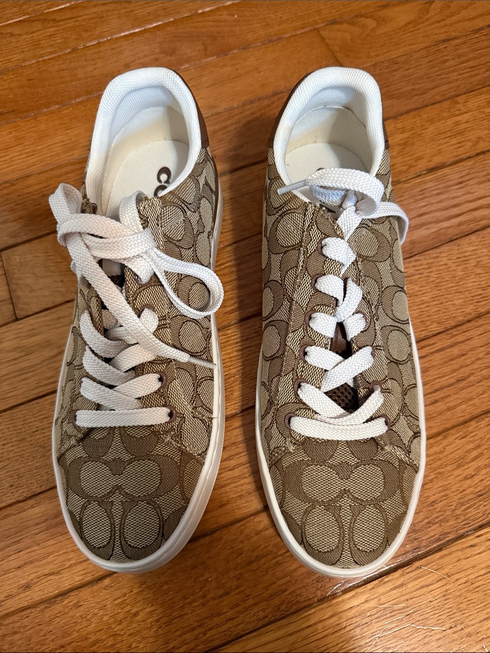 Coach Khaki Signature Canvas Low-Top Sneakers